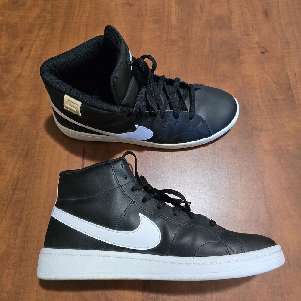 Nike Mens Court Royale 2 Mid Black White Lace Up Sneakers 10.5